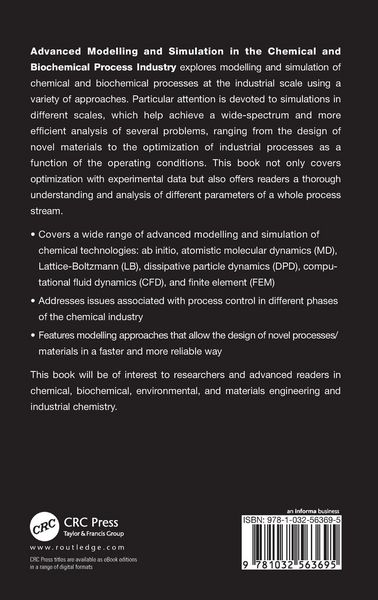Produktbild: Advanced Modelling and Simulation in the Chemical and Biochemical Process Industry