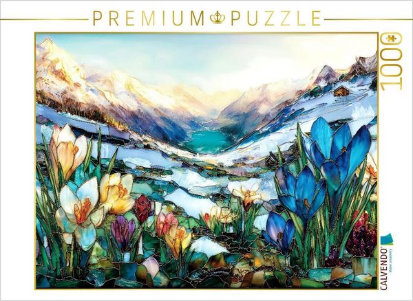 Produktbild: CALVENDO Puzzle Fr&uuml;hlingserwachen in den Bergen | 1000 Teile Lege-Gr&ouml;&szlig;e 64x48cm Foto-Puzzle f&uuml;r gl&uuml;ckliche Stunden