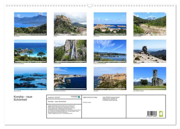 Produktbild: Korsika - raue Sch&ouml;nheit (Wandkalender 2026 DIN A2 quer), CALVENDO Monatskalender
