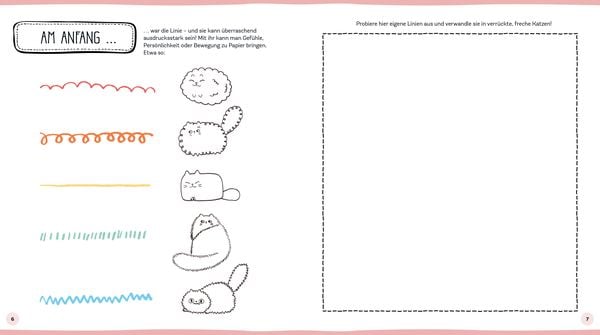 Produktbild: 101 supers&uuml;&szlig;e Katzen-Dinge zeichnen - Schnurrige Miezen zum Zeichnen, Kritzeln, Malen und lustige Katzen-Mash-ups