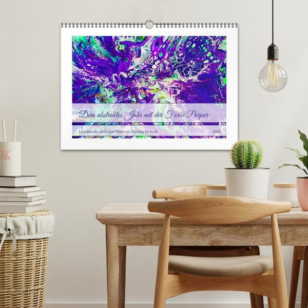 Produktbild: Dein abstraktes Jahr mit der Farbe Purpur (Wandkalender 2026 DIN A3 quer), CALVENDO Monatskalender