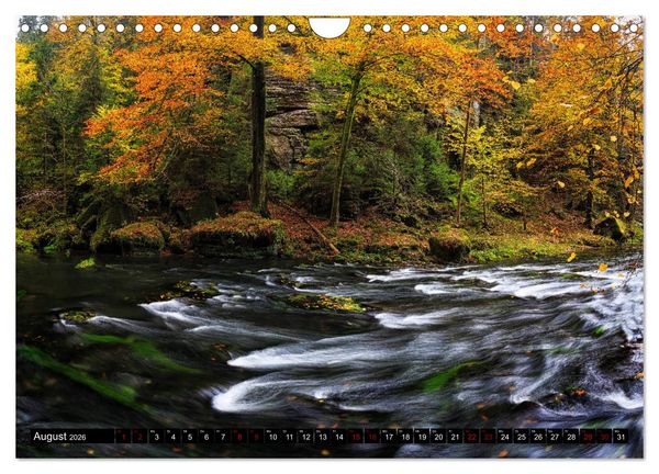 Produktbild: Elbsandsteingebirge: Unterwegs in der S&auml;chsischen und B&ouml;hmischen Schweiz (Wandkalender 2026 DIN A4 quer), CALVENDO Monatskalender