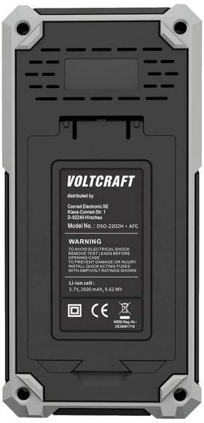 Produktbild: VOLTCRAFT DSO-2202H + AFG Hand-Oszilloskop 200 MHz 2-Kanal 1 GSa/s 8 kpts 8 Bit Handger&auml;t 1 St.