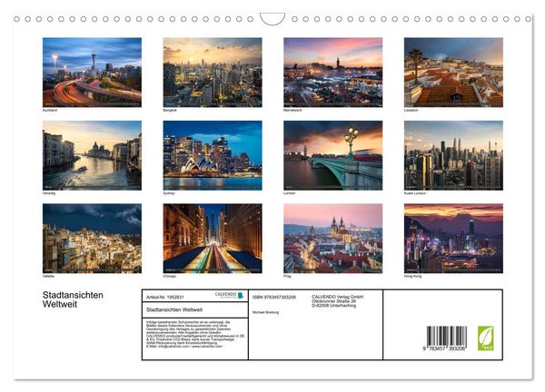 Produktbild: Stadtansichten Weltweit (Wandkalender 2026 DIN A3 quer), CALVENDO Monatskalender