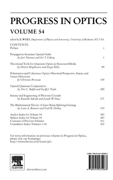 Produktbild: Progress in Optics