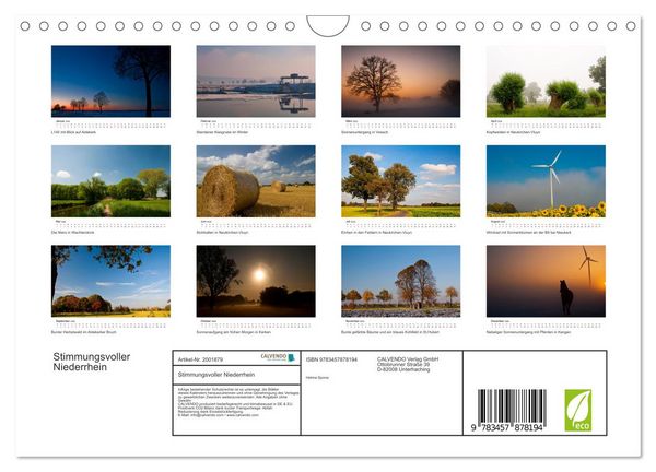 Produktbild: Stimmungsvoller Niederrhein (Wandkalender 2026 DIN A4 quer), CALVENDO Monatskalender