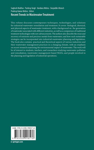 Produktbild: Recent Trends in Wastewater Treatment