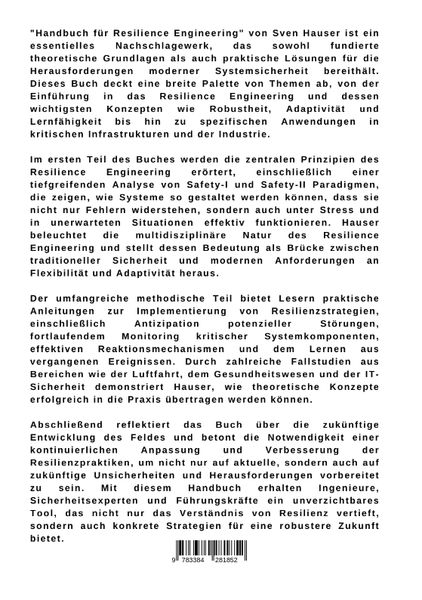 Produktbild: Handbuch f&uuml;r Resilience Engineering