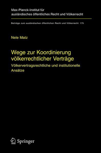 Produktbild: Wege zur Koordinierung v&ouml;lkerrechtlicher Vertr&auml;ge