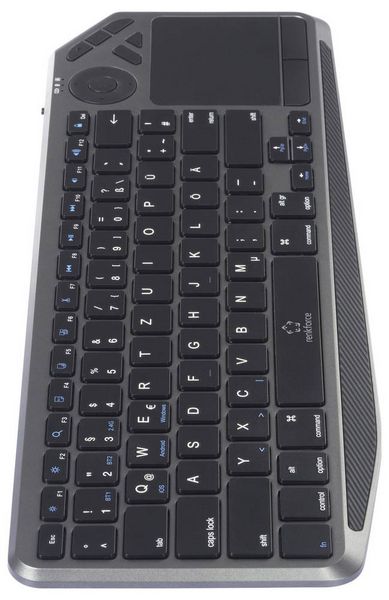 Produktbild: Renkforce RF-WLBTKB-300 Bluetooth&reg;, Funk Tastatur Deutsch, QWERTZ Schwarz Integriertes Touchpad, Wiederaufladbar, Multipair-Funktion