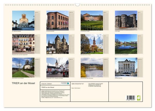 Produktbild: TRIER an der Mosel (Wandkalender 2026 DIN A2 quer), CALVENDO Monatskalender