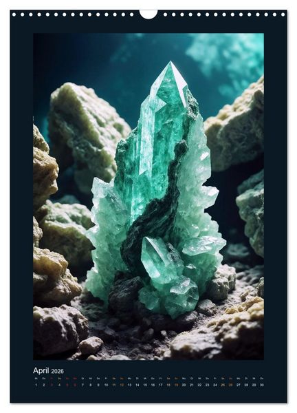 Produktbild: Fantastische Mineralien - Geheimnisvolle Sch&auml;tze (Wandkalender 2026 DIN A3 hoch), CALVENDO Monatskalender