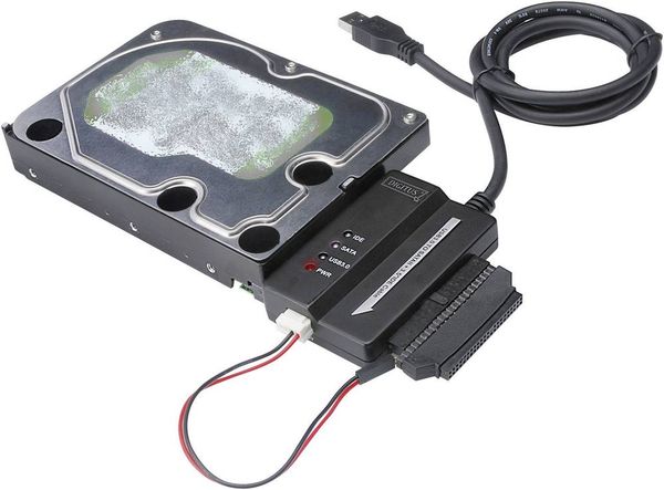Produktbild: Digitus Festplatten Adapter [1x USB 3.2 Gen 1 Stecker A (USB 3.0) - 1x SATA-Kombi-Buchse 7+15pol., IDE-Buchse 40pol., IDE-Buchse 44pol.] 0.50 m