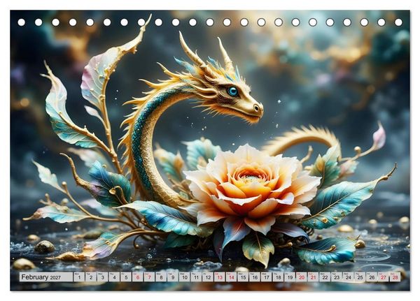 Produktbild: Lotus blossom dragons (Desk Calendar 2027 DIN A5 landscape), CALVENDO 12 Month DeskCalendar