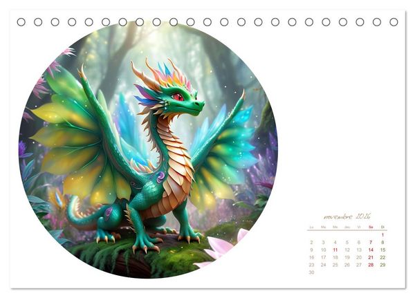 Produktbild: La col&egrave;re des dragons (Calendrier de bureau 2026 DIN A5 vertical), CALVENDO calendrier mensuel