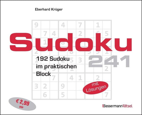Sudokublock 241, Taschenbuch von Eberhard Krüger, Bassermann, 978-3-8094-5290-4