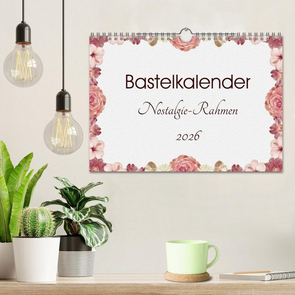 Produktbild: Bastelkalender Nostalgie-Rahmen 2026 (Wandkalender 2026 DIN A4 quer), CALVENDO Monatskalender