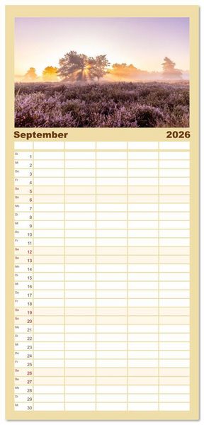 Produktbild: Familienplaner 2026 - Bunter Pf&auml;lzerwald mit 5 Spalten (Wandkalender, 21 x 45 cm) CALVENDO
