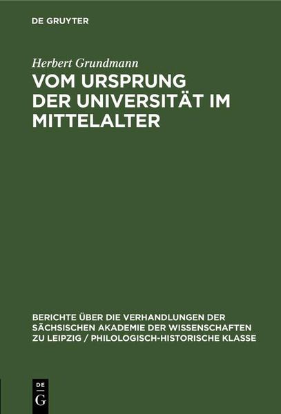 Produktbild: Vom Ursprung der Universit&auml;t im Mittelalter