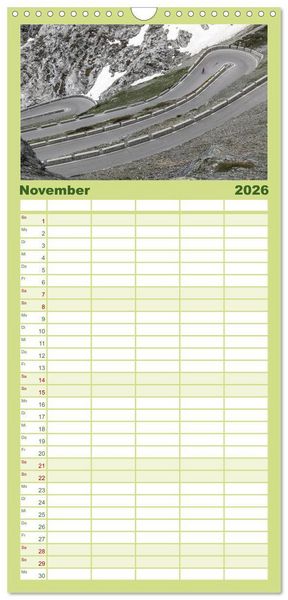 Produktbild: Familienplaner 2026 - Biken - Impressionen von Rolf Dietz mit 5 Spalten (Wandkalender, 21 x 45 cm) CALVENDO