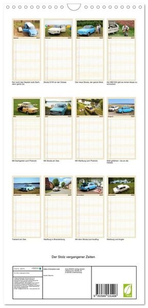 Produktbild: Familienplaner 2027 - Der Stolz vergangener Zeiten mit 5 Spalten (Wandkalender, 21 x 45 cm) CALVENDO