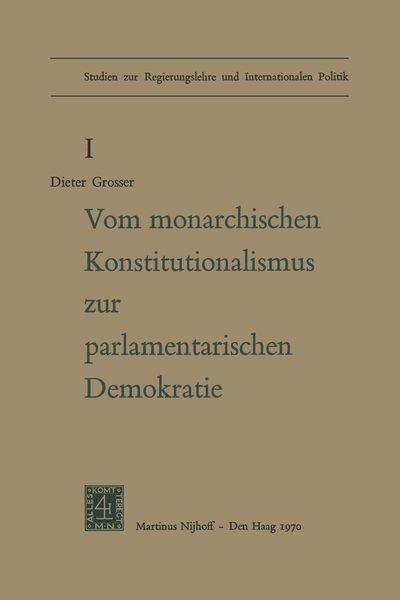 Produktbild: Von Monarchischen Konstitutionalismus Zur Parlamentarischen Demokratie