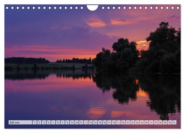 Produktbild: Das Blaue Land - Himmel, Seen und Berge im bayerischen Voralpenland (Wandkalender 2026 DIN A4 quer), CALVENDO Monatskalender
