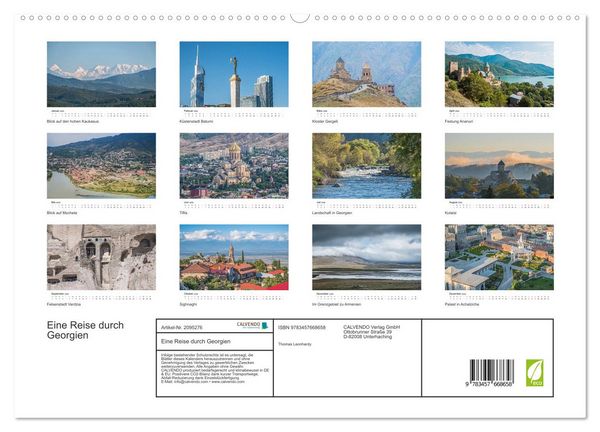 Produktbild: Eine Reise durch Georgien (hochwertiger Premium Wandkalender 2026 DIN A2 quer), Kunstdruck in Hochglanz