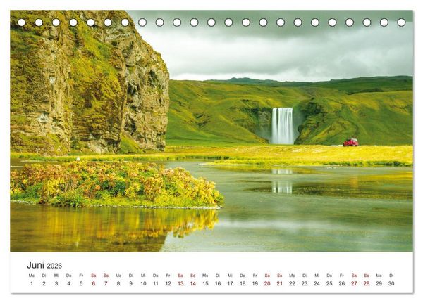Produktbild: Sommer in Island (Tischkalender 2026 DIN A5 quer), CALVENDO Monatskalender