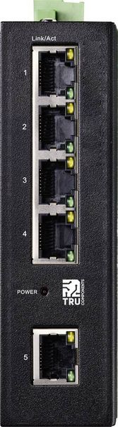 Produktbild: TRU COMPONENTS TC-9744168 Industrial Ethernet Switch 1+4 Port 10 / 100 / 1000MBit/s