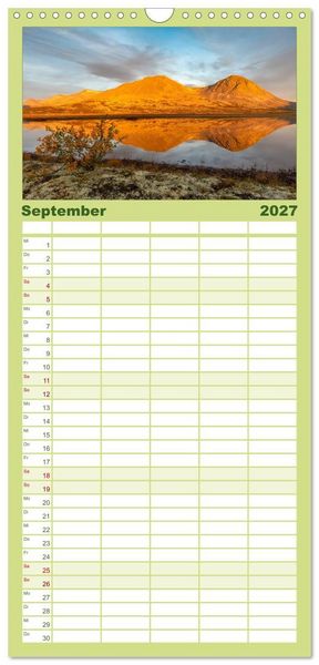 Produktbild: Familienplaner 2027 - Norwegische Landschaften mit 5 Spalten (Wandkalender, 21 x 45 cm) CALVENDO