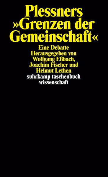Produktbild: Plessners &raquo;Grenzen der Gemeinschaft&laquo;