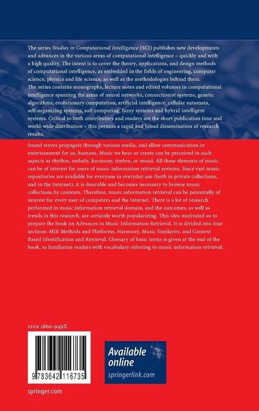 Produktbild: Advances in Music Information Retrieval