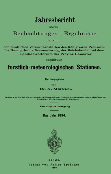 Produktbild: Jahresbericht &uuml;ber die Beobachtungs-Ergebnisse