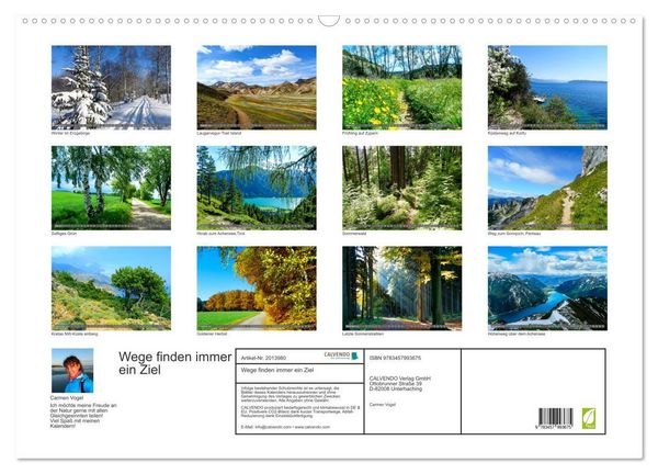 Produktbild: Wege finden immer ein Ziel (Wandkalender 2026 DIN A2 quer), CALVENDO Monatskalender