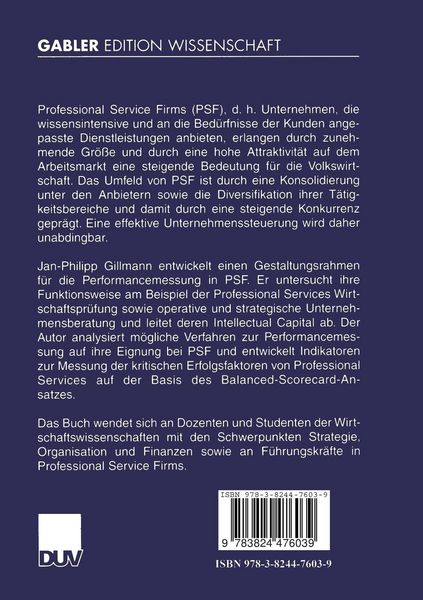 Produktbild: Performance Measurement in Professional Service Firms
