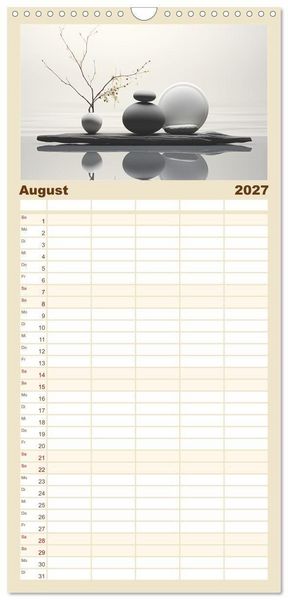 Produktbild: Familienplaner 2027 - Zen mit 5 Spalten (Wandkalender, 21 x 45 cm) CALVENDO