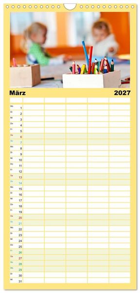 Produktbild: Familienplaner 2027 - Traumberuf - Erzieher:innen in der Kinderkrippe mit 5 Spalten (Wandkalender, 21 x 45 cm) CALVENDO