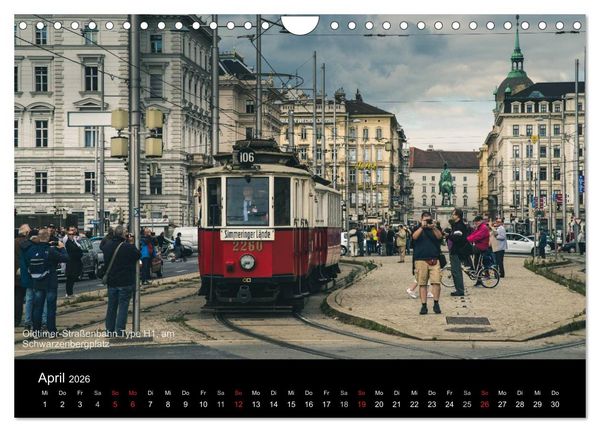 Produktbild: Historische Stra&szlig;enbahnen in Wien (Wandkalender 2026 DIN A4 quer), CALVENDO Monatskalender