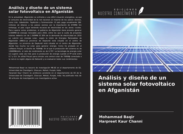 Produktbild: An&aacute;lisis y dise&ntilde;o de un sistema solar fotovoltaico en Afganist&aacute;n