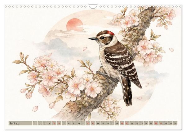 Produktbild: Naturwunder Japan: Faszinierende Vogelarten in traditioneller Kunst (Wandkalender 2027 DIN A3 quer), CALVENDO Monatskalender