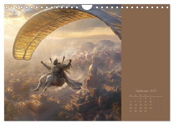 Produktbild: Mit KI durch die Epochen und L&uuml;fte (Wandkalender 2027 DIN A4 quer), CALVENDO Monatskalender