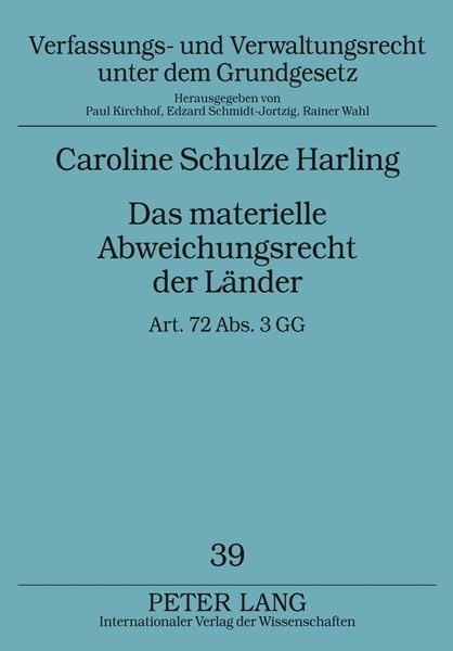 Produktbild: Das materielle Abweichungsrecht der L&auml;nder