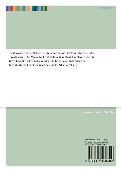 Produktbild: M&ouml;glichkeiten und Grenzen der Medienerziehung an einer Sonderschule f&uuml;r Lernbehinderte am Beispiel des Experiments "Sch&uuml;ler machen Radio"