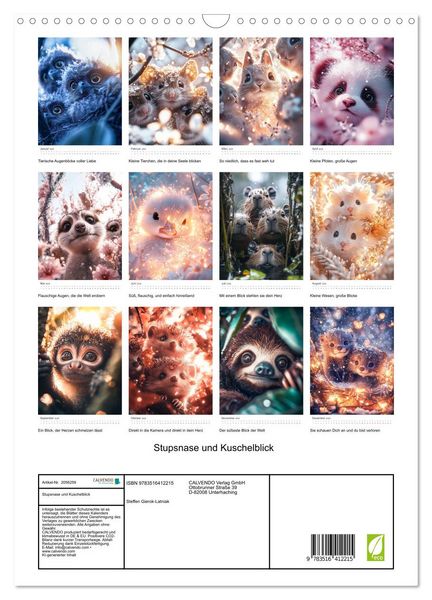 Produktbild: Stupsnase und Kuschelblick (Wandkalender 2026 DIN A3 hoch), CALVENDO Monatskalender