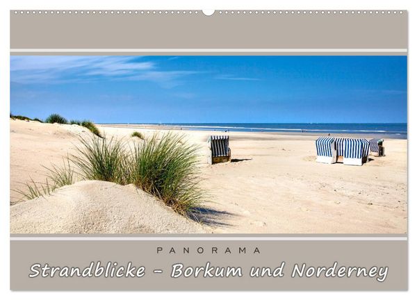 Produktbild: Strandblicke Borkum und Norderney (Wandkalender 2026 DIN A2 quer), CALVENDO Monatskalender