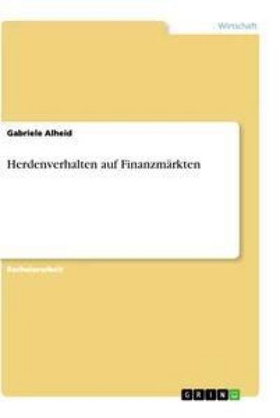 Produktbild: Herdenverhalten auf Finanzm&auml;rkten