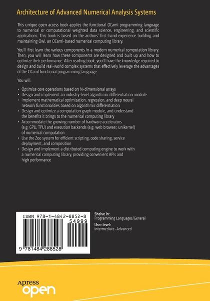 Produktbild: Architecture of Advanced Numerical Analysis Systems