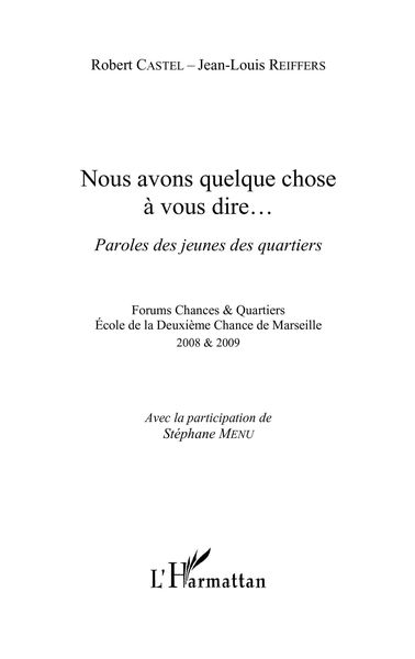 Produktbild: Nous avons quelque chose A vous dire... - paroles des jeunes
