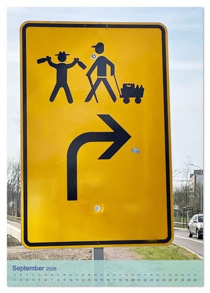 Produktbild: LUSTIGE VERKEHRSSCHILDER (Tischkalender 2026 DIN A5 hoch), CALVENDO Monatskalender